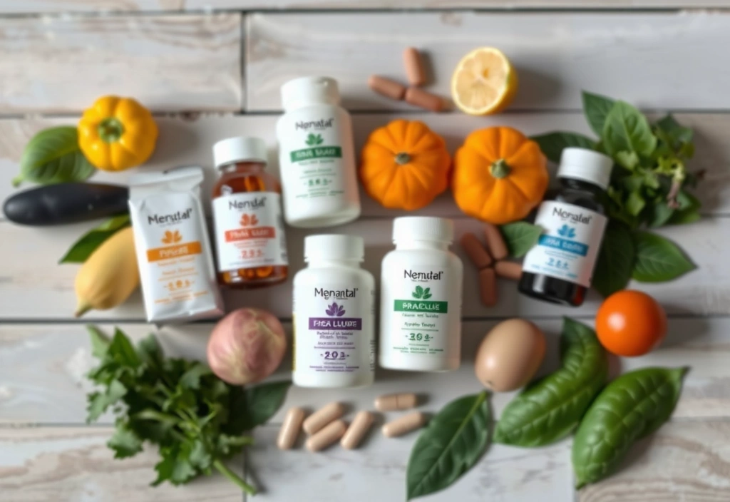 Variedad de suplementos alimenticios naturales en un entorno orgánico.