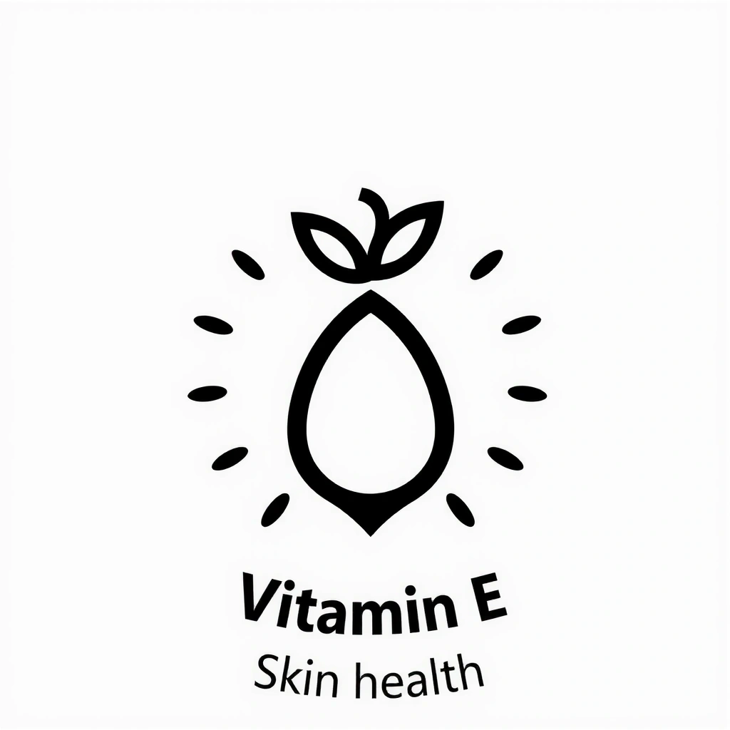 Una nuez o semilla estilizada, representando la Vitamina E.